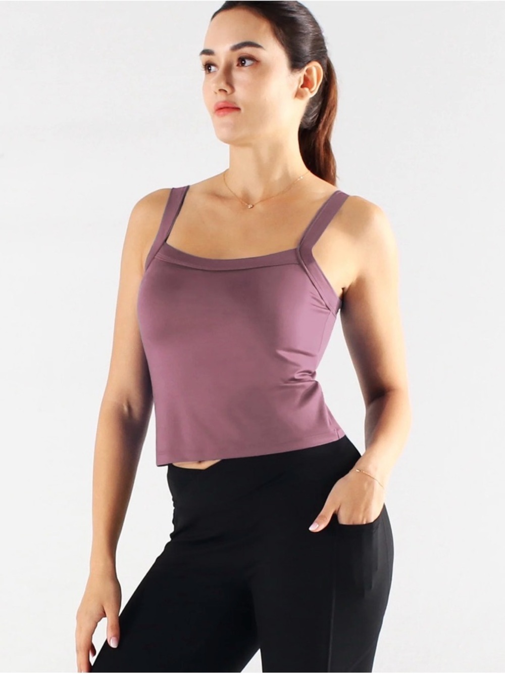 Everyday Stretch Tank in Dusty Mauve - Picture 2 of 6